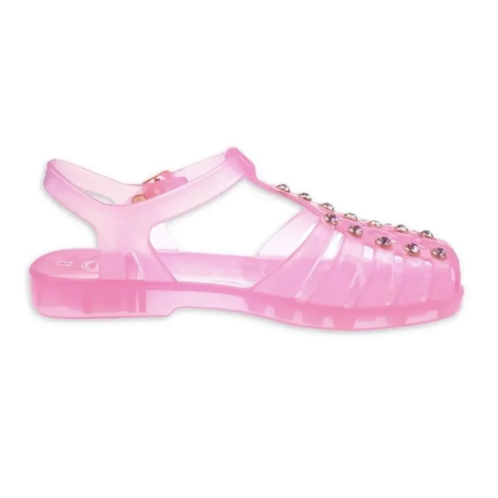 Wonder Nation Girls Pink Crystal Jelly Sandals Fisherman Shoes NWT Kid Size 3